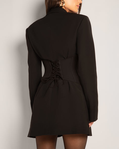 TA3 Structured Blazer Dress - Black - XS