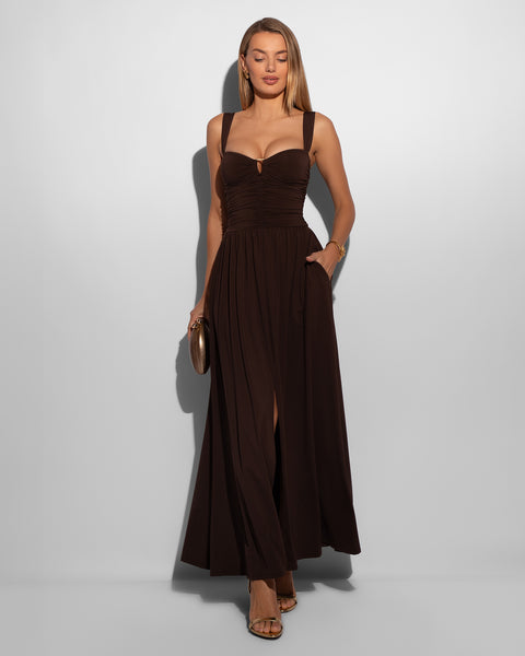 Goddessy Maxi Shapewear Dress - Espresso