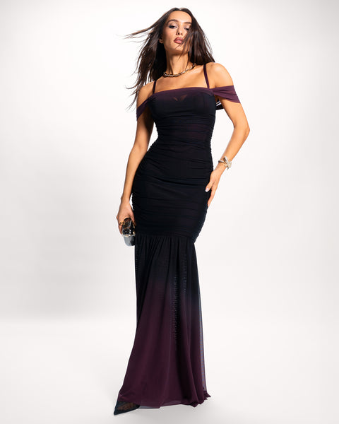 TA3 Sweetie Mermaid Dress - Ombre Garnet - XXS