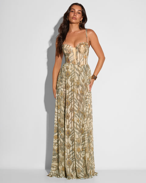 TA3 Bombshell Maxi Dress - Tiger Chain - 2X