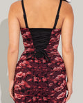 Sweetie Mesh Column Dress - Cranberry Floral