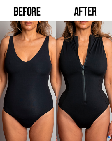 Before/After Sleeveless Surfy One Piece Shapewear Swimsuit - Black