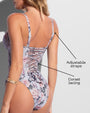 Detail graphic of Brazilian Bombshell - Blue Thorny Rose highlighting the back