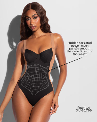 Detail graphic highlighting power mesh on Lifty - Contour Black/Tawny