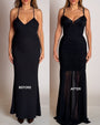 Before and after of Vixen Seamed Flare Maxi Dress - Lace Black