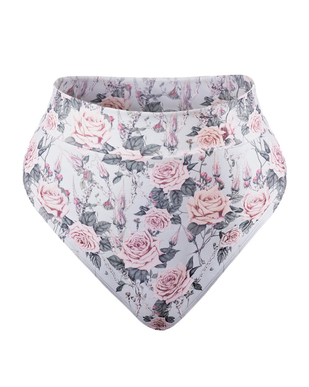 Outline of Hi Cut Adjustable Kini Bottom - Blue Thorny Rose
