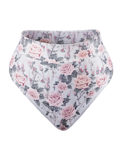 Outline of Hi Cut Adjustable Kini Bottom - Blue Thorny Rose