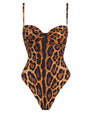 Outline image showing Brazilian Bombshell - Symmetric Leopard Shapewear Swimsuit