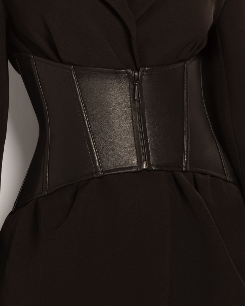 Close up image of Corset Belt - Faux Leather Black