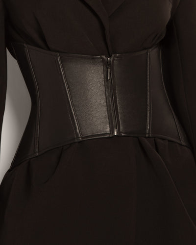 Close up image of Corset Belt - Faux Leather Black