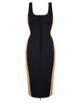 Outline image showing Corsety Scoop Neck Pencil Shapewear Dress in Contour Black/Sand
