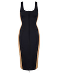 Outline image showing Corsety Scoop Neck Pencil Shapewear Dress in Contour Black/Sand