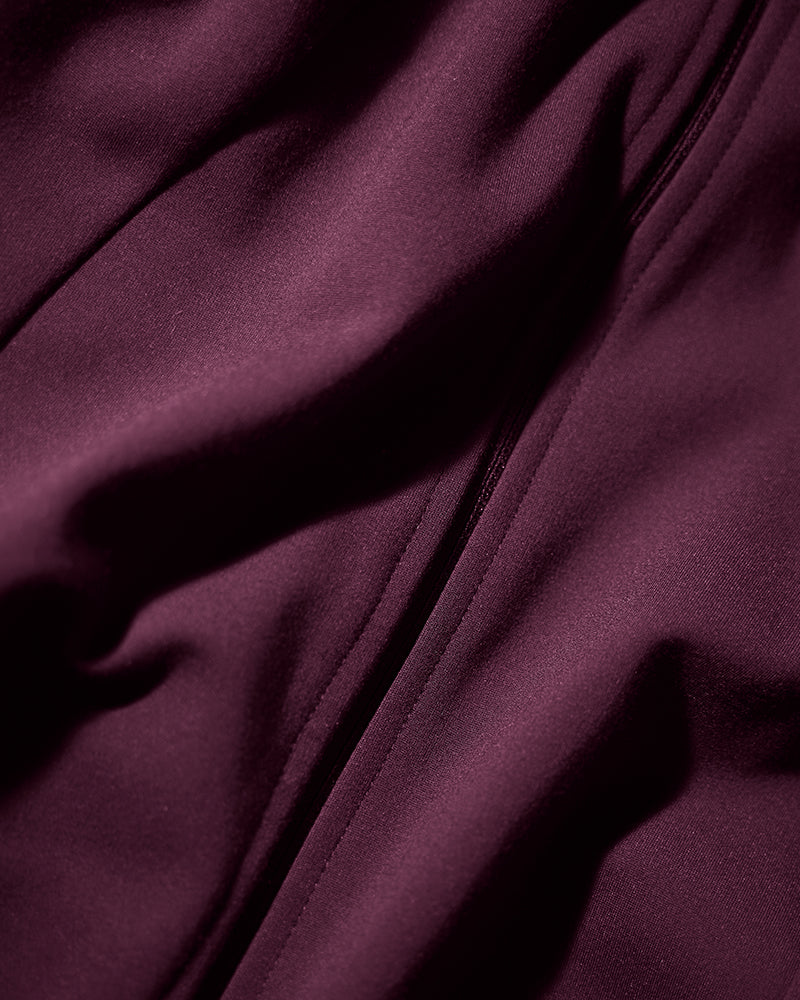 Close up fabric for Corsety Off Shoulder Long Sleeve Midi Dress - Garnet