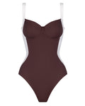 Outline image showing Lifty - Contour Espresso/Ivory One Piece Shapewear Swimsuit