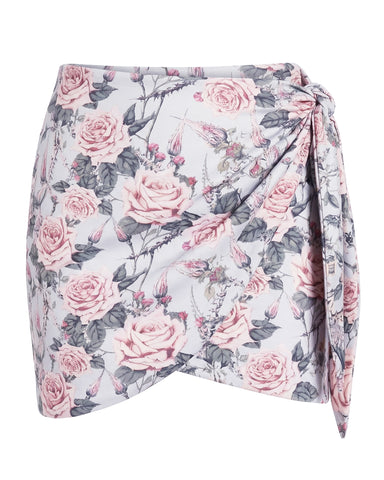 Back view of Mini Wrap Skirty - Blue Thorny Rose paired with Braziilan Bombshell - Blue Thorny Rose