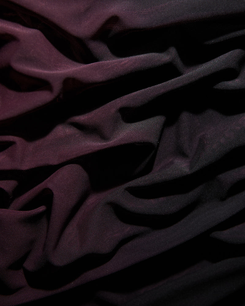 Close up fabric swatch of Sweetie Mermaid Dress - Ombre Garnet