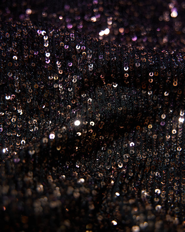 Close up fabric for Seamed Lushy Midi Dress - Sequin Ombre Bronze/Plum