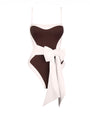 Outline image showing Sashy One Piece Shapewear Swimsuit - Frame Espresso/Ivory