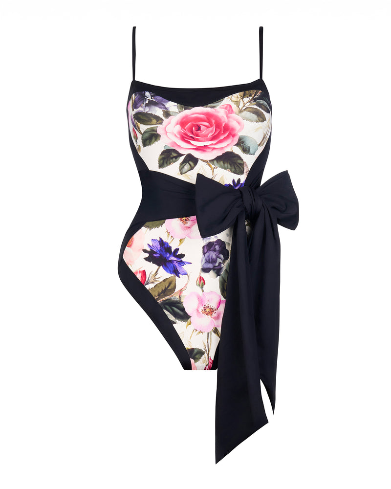 Outline image showing Sashy One Piece Sculpting Shapewear Swimsuit - Contour Rose Bloom