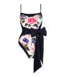 Outline image showing Sashy One Piece Sculpting Shapewear Swimsuit - Contour Rose Bloom