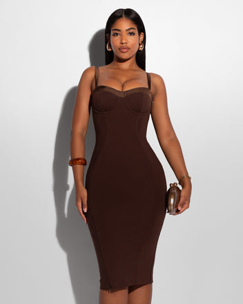 4610247 Black Chest Cutout Pencil Dress
