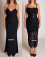 Before and after of Sweetie Mesh Column Dress - Black