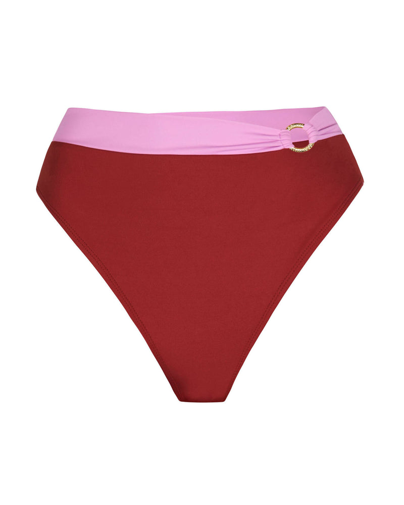Outline image showing Brazilian Ring Kini Bottom - Copper/Lilac Two Piece Shapewear