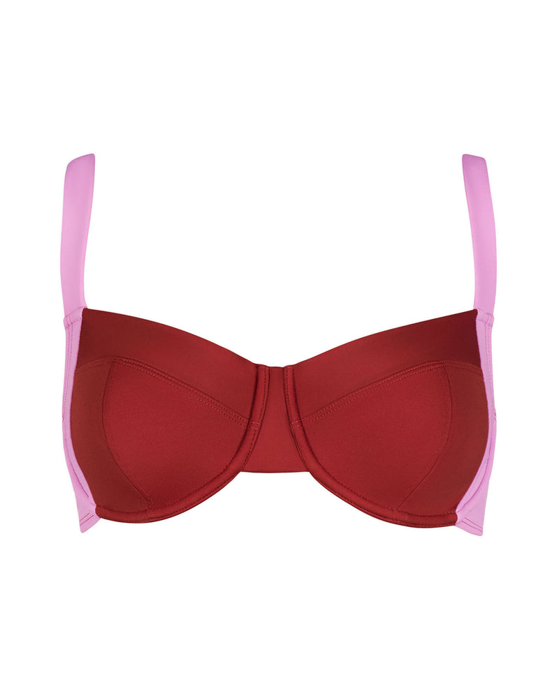 Outline image of Lifty Shapewear Wide Strap Underwire Bikini Top - Copper/Lilac