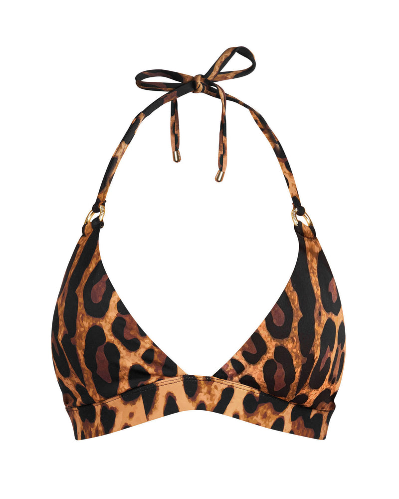 Outline image of Triangle Shapewear Bikini Top - Symmetric Leopard