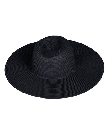 Outline image of Shady Wide Brim Straw Full Sun Protection Hat - Black
