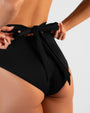 Back view of Adjustable Kini Bottom - Black on model