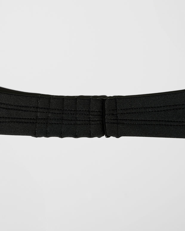 Detail shot of adjustable band on Bombshell Bikini Top - Black back view