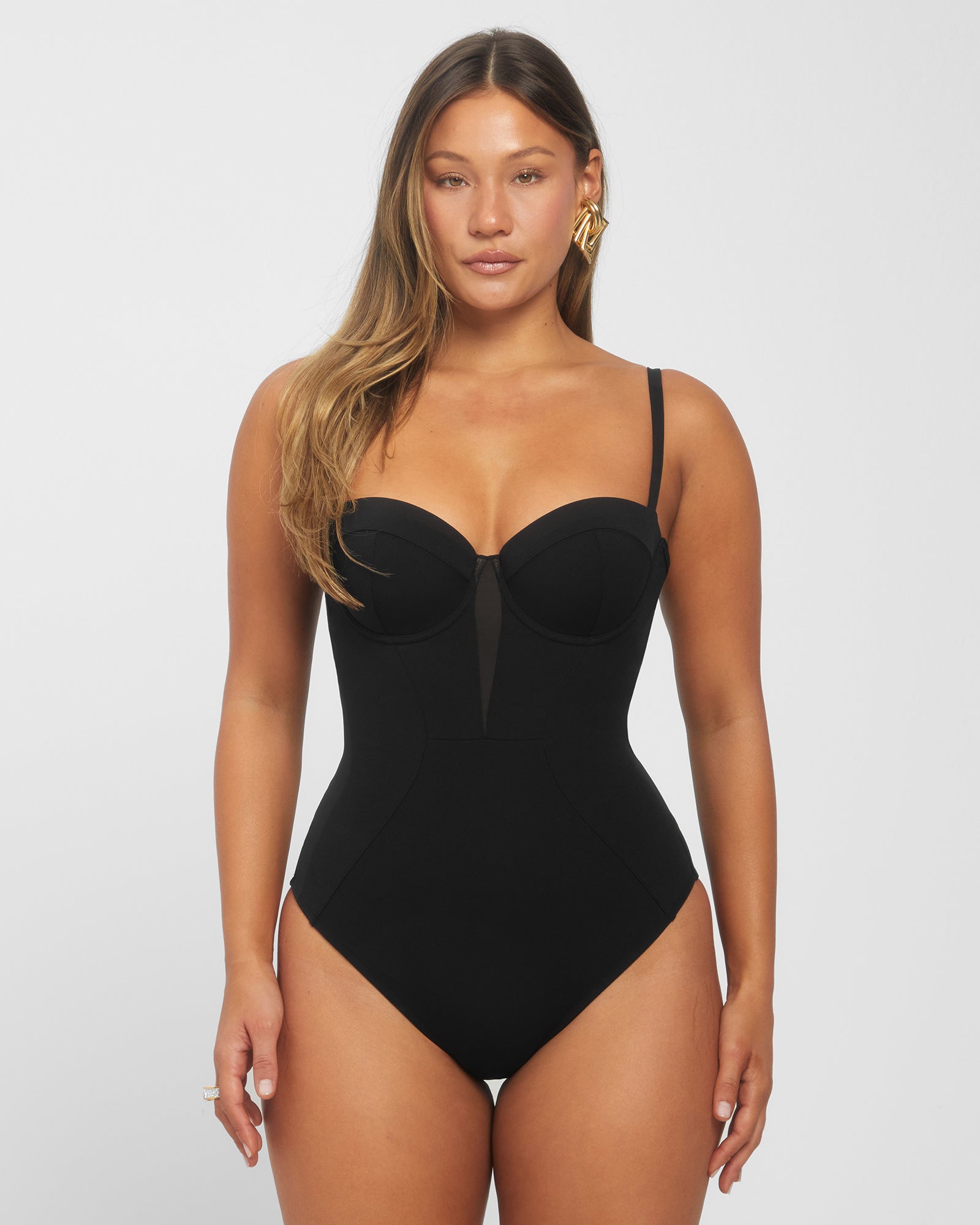 Bombshell Sculpting Push-Up One Piece Swimsuit - Black | TA3