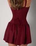 Squarey Convertible Bubble Dress - Cabernet