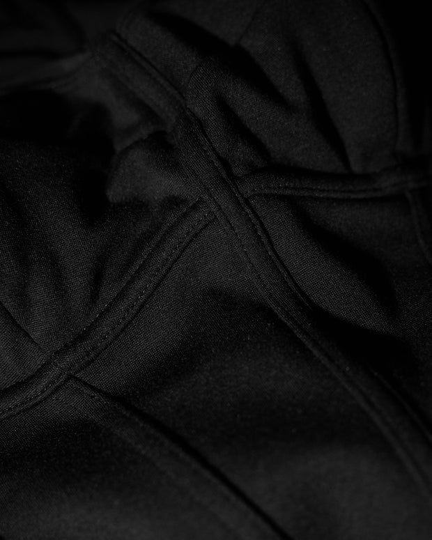 Collar Mesh Mini Dress - Black