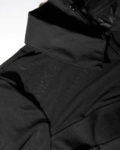 Collar Mesh Mini Dress - Black