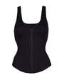 Outline image showing Corsety Scoop Neck Zip Front Shapewear Tank Top - Black