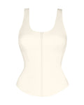 Outline image showing Corsety Scoop Neck Zip Front Shapewear Tank Top - Ivory