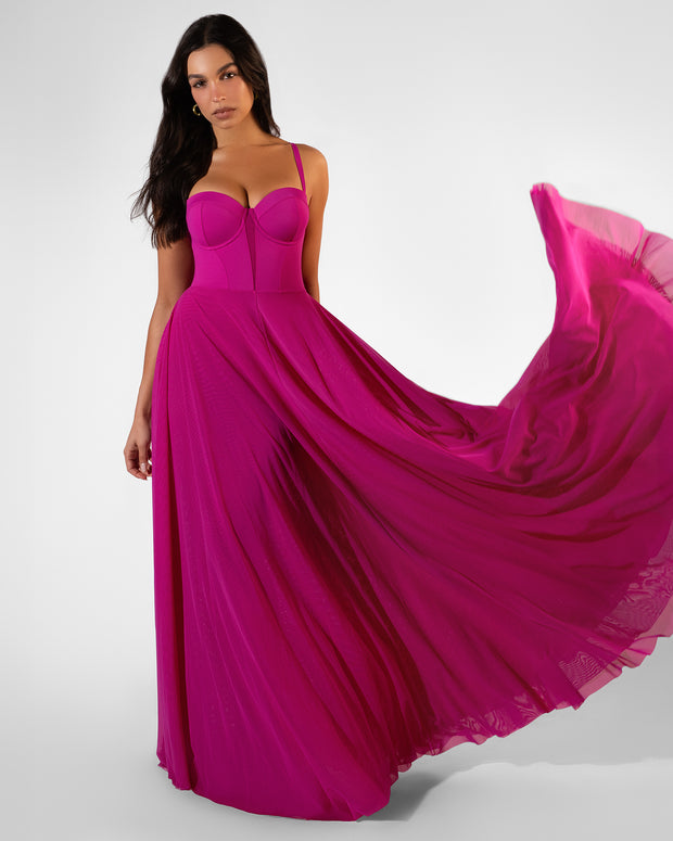 Bombshell Maxi Shapewear Dress - Electric Fuchsia | TA3 Bombshell Maxi Shapewear Dress - Electric Fuchsia | TA3