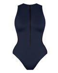 Outline image of Sleeveless Surfy - Contour Midnight/Black tummy control swimsuit