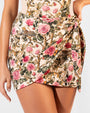 Zoomed in image of Mini Wrap Skirty - Pink Rose Leopard front view