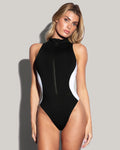 Hi Cut Sleeveless Surfy - Black/White