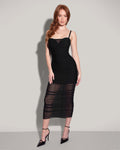 Sweetie Mesh Column Dress - Black