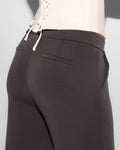 Swuity Medium Rise Relaxed Wide Leg Pant - Graphite back view close up