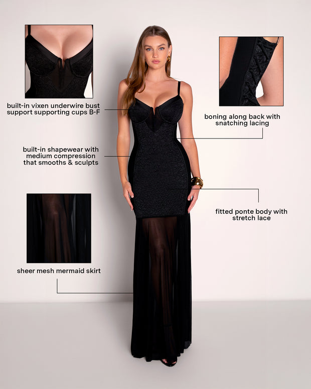 dress that flares under breasts Lacy Blue Ruched Breast High Slit Chiffon Dress