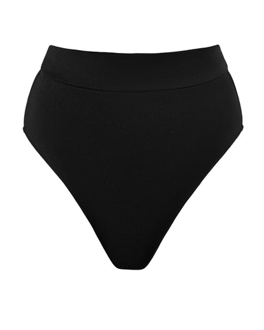 Close up back shot of Hi Cut Adjustable Kini Bottom - Black on model