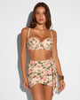 Front view of model wearing Mini Wrap Skirty - Thorny Rose