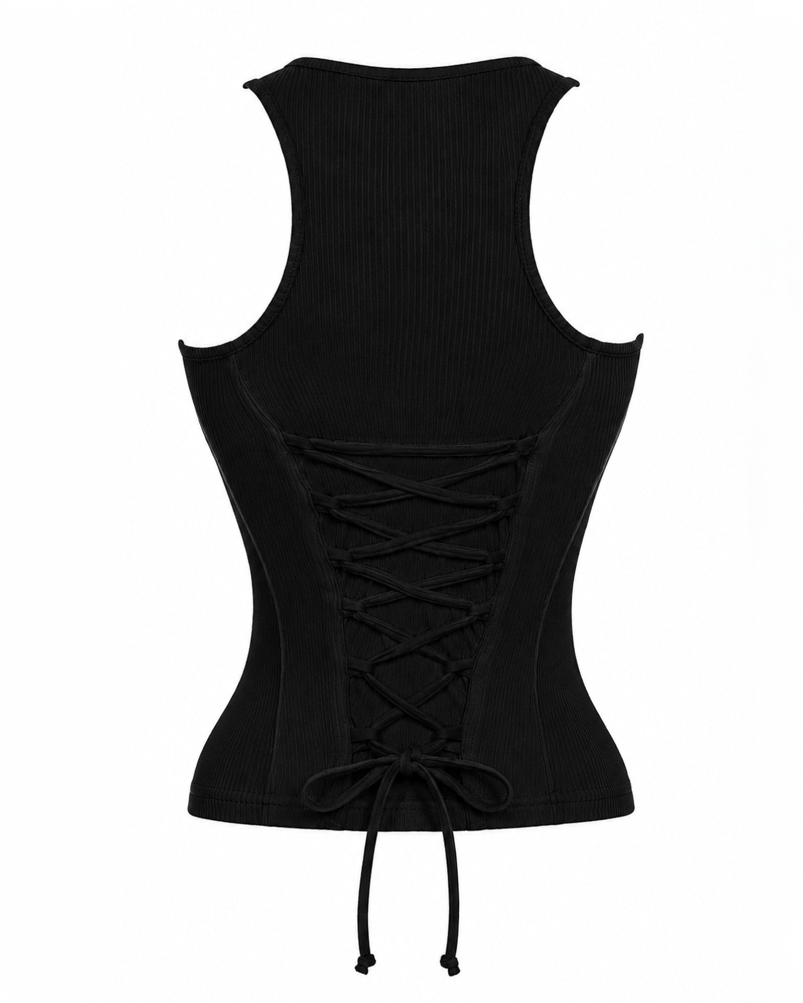 Corsety Scoop Neck Zip Front Shapewear Tank Top - Black | TA3