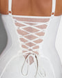 Close up back view of Bombshell - Lace White