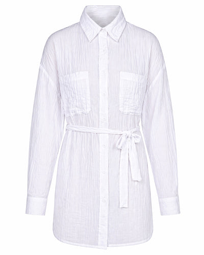 Outline of Flowy Shirt - Gauze White